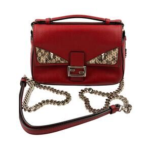 Fendi Micro Monster Baguette Bag red